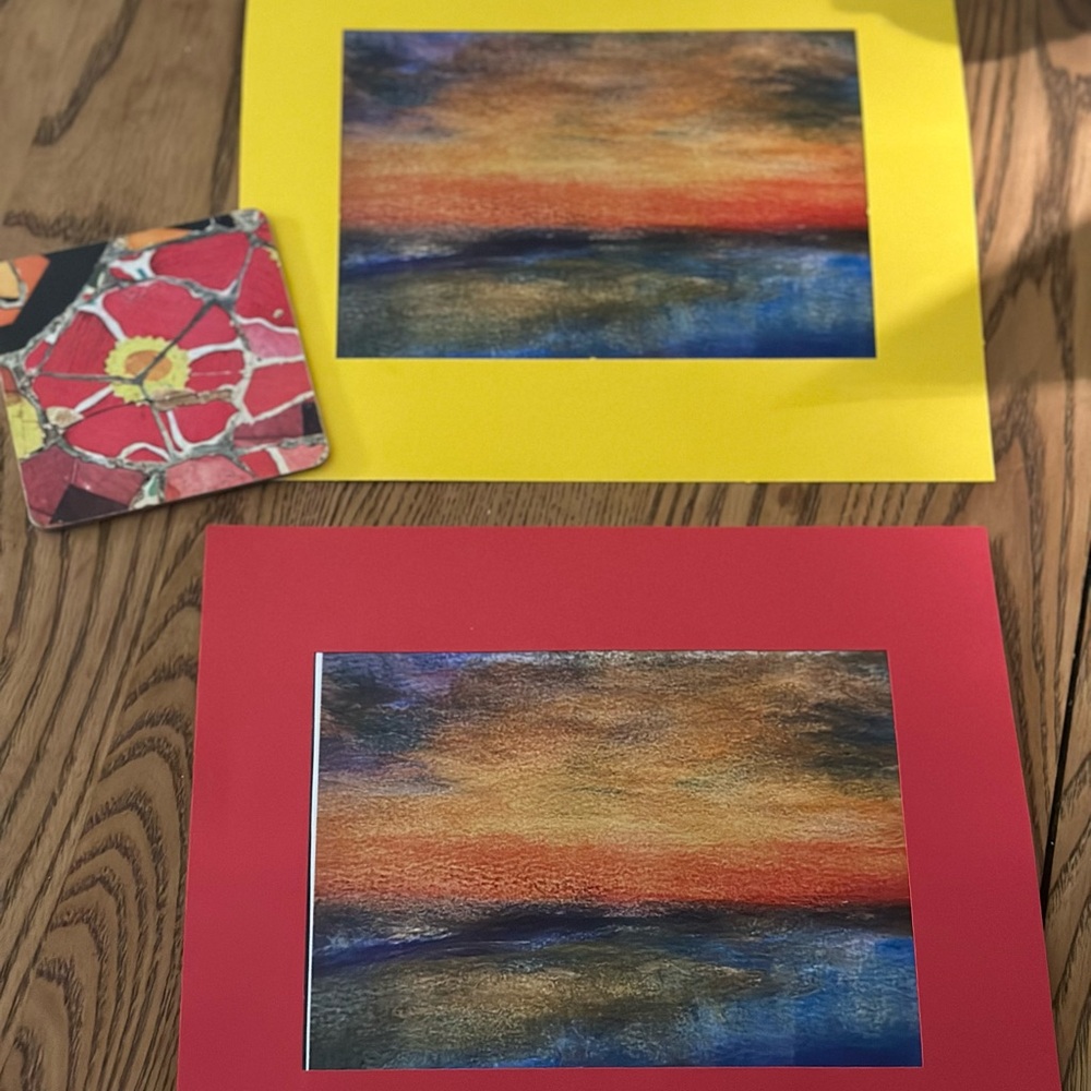Vibrant Sunset Abstract Art Print - Picture 2 of 3